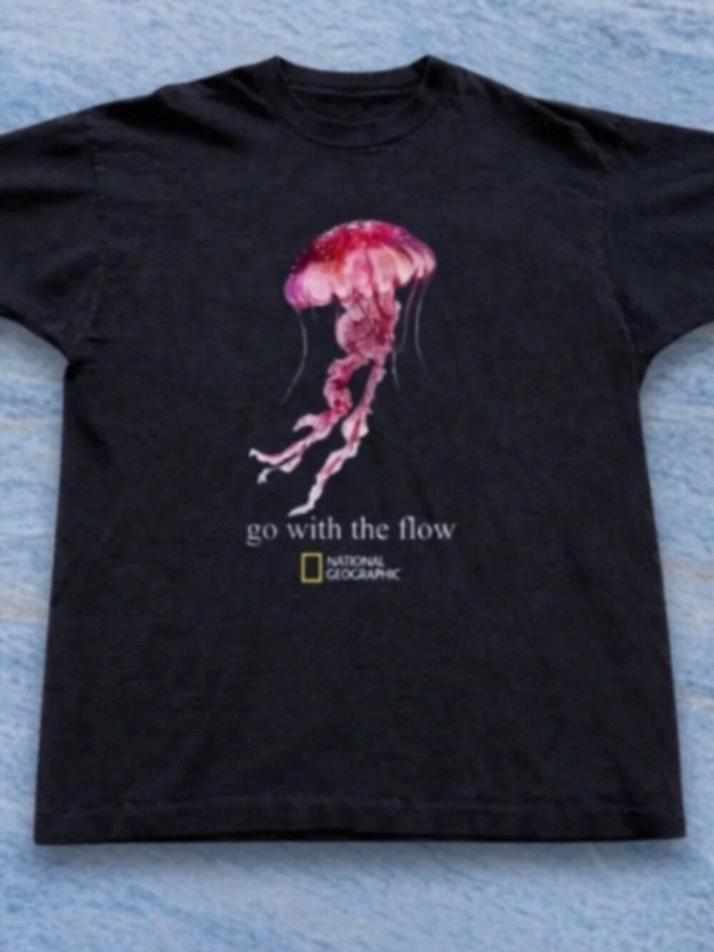 Black Jellyfish Graphic T-Shirt Ocean Inspired Go With The Flow Tee